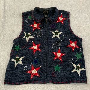 Designers Studio Originals Large Vintage Embroidered Appliqué Christmas Sweater